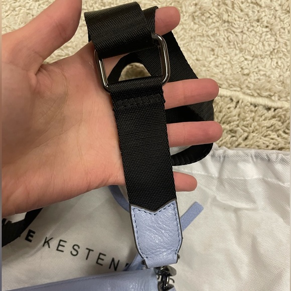 Aimee Kestenberg Blue Leather Crossbody Zip Me Up Purse - Picture 10 of 10